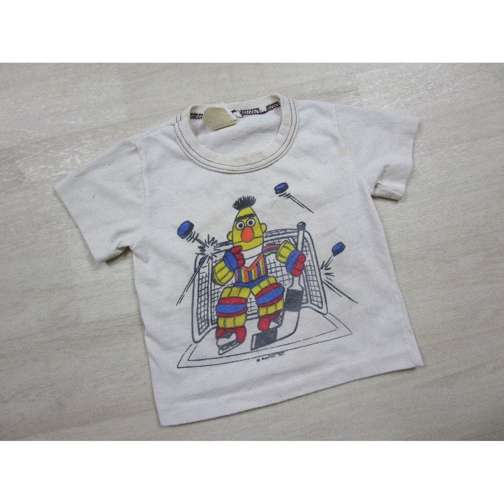 Vintage 70s Sesame Street Bert T-Shirt Kids (2T) Hockey JC Penney Toddletime - Picture 2 of 13